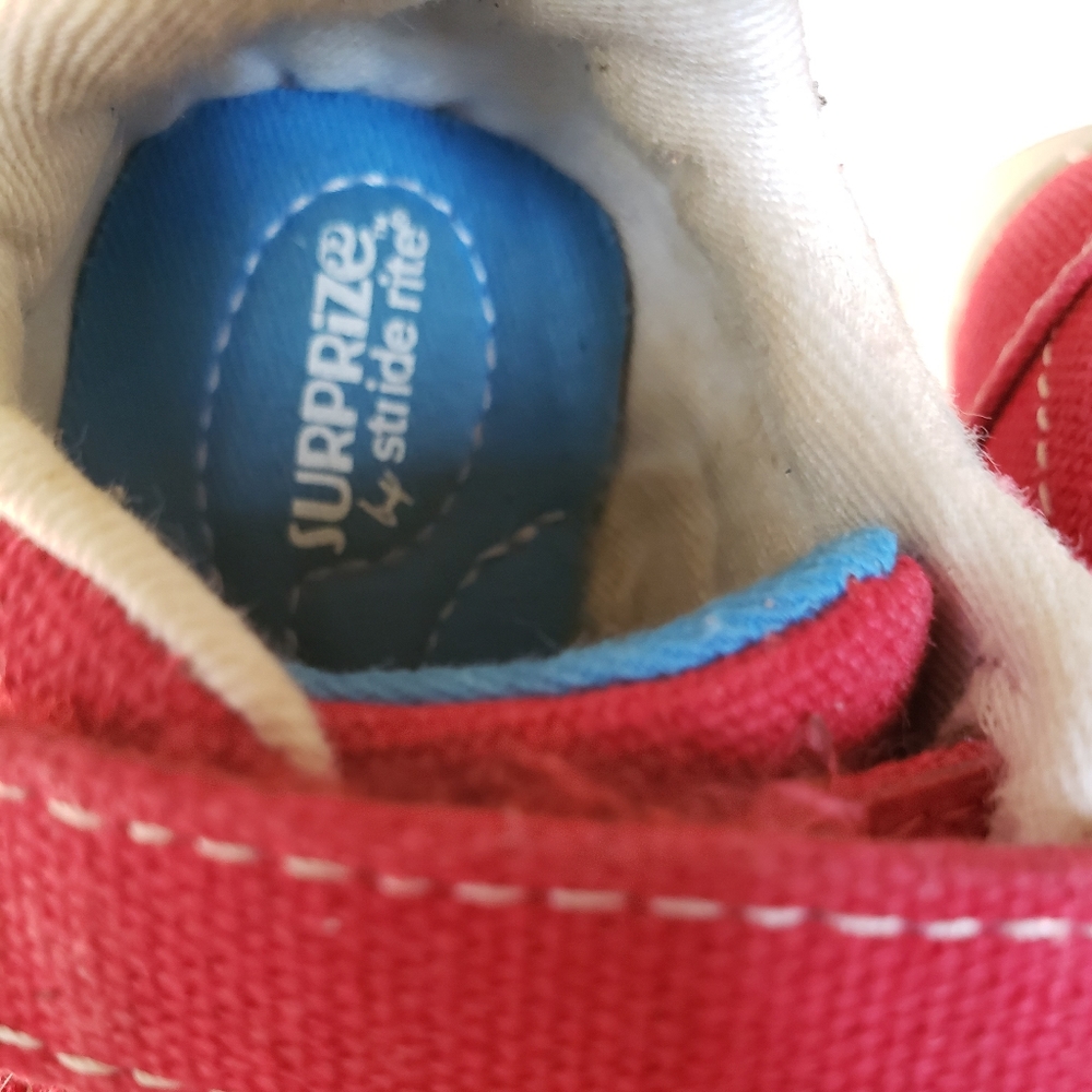 NWOT blue on red Velcro tennis shoes - Picture 11 of 16